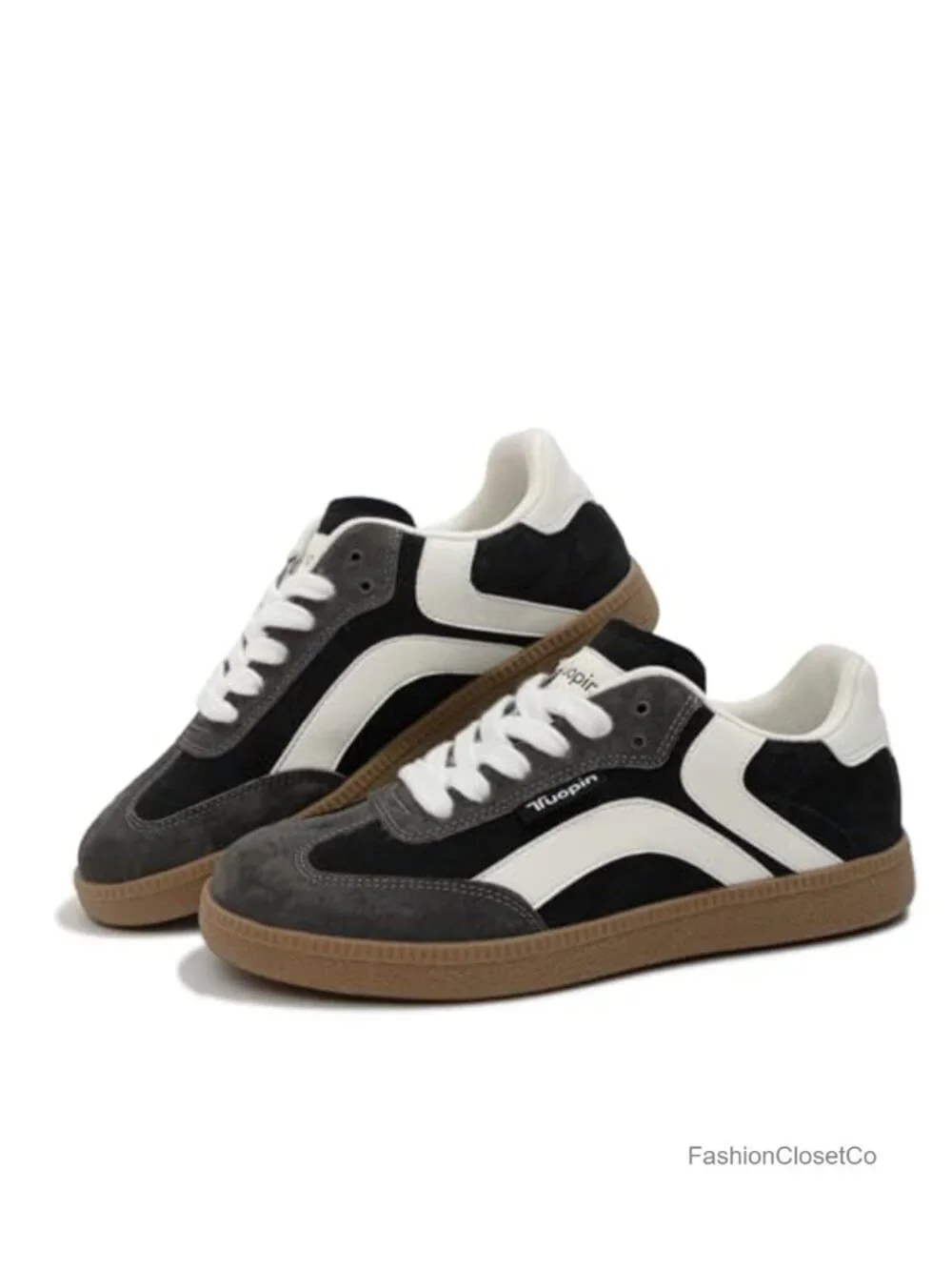 Wide Toe Box Retro Fashion Sneakers with Gum Sole